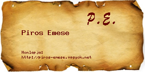 Piros Emese névjegykártya